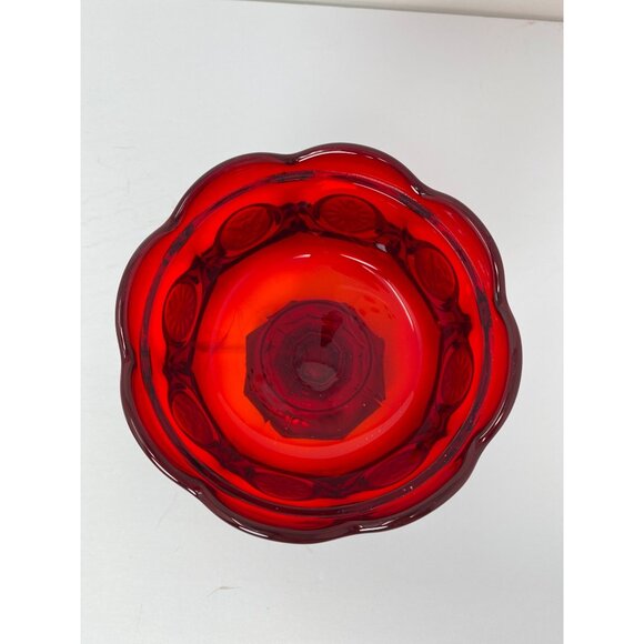 Vintage Fostoria Wedding Bowl with Lid Coin Glass Ruby Red 8 1/4" - Picture 5 of 10